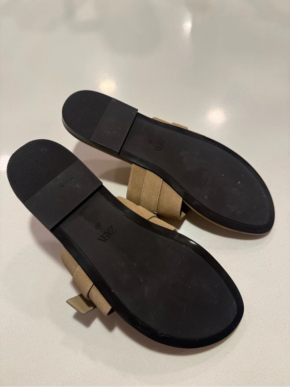 Zara Split Leather Buckle Sandals - Picture 5 of 5